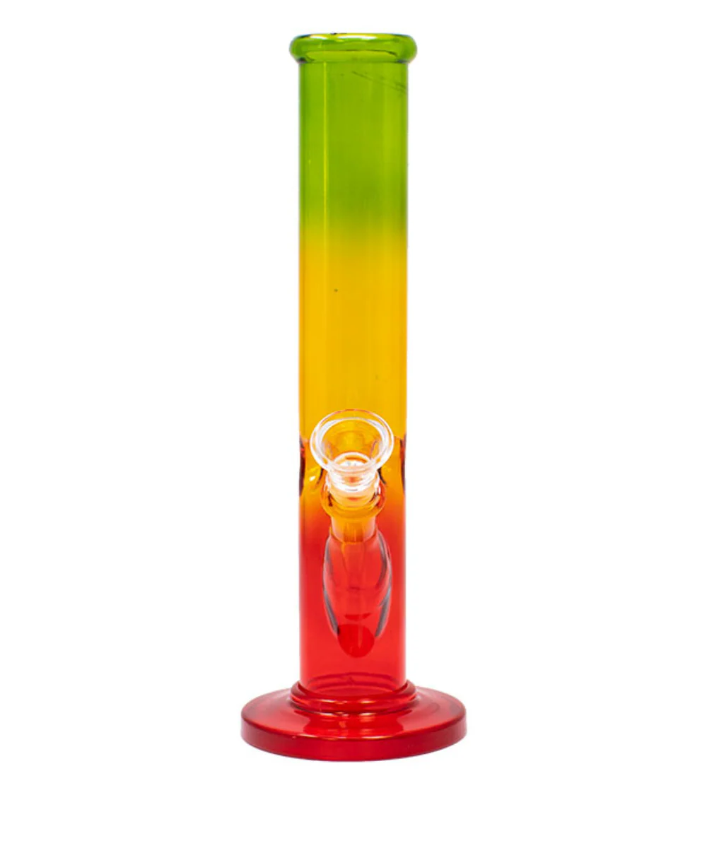10" Rasta Straight Tube Glass Bong