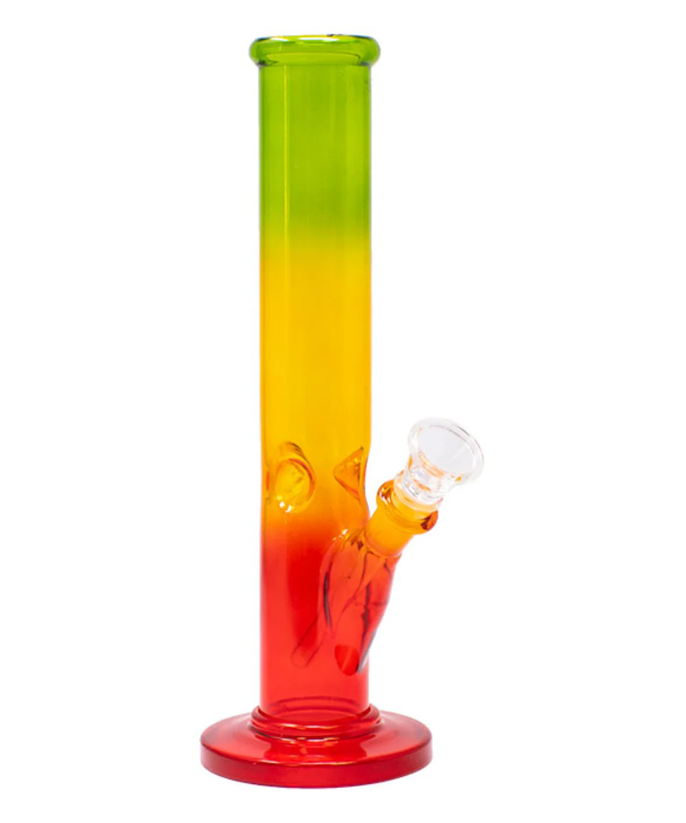 10" Rasta Straight Tube Glass Bong - Image 2